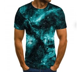 2020 new fashion men's T-shirt beautiful starry sky tops 3D printed short sleeve summer round neck shirt trendy streetwear