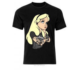 Alice In Wonderland Indie Swag Tattoos Gothic Punk Men T Shirt Summer Mens Print T-shirt 100% Cotton Top Funny Tees