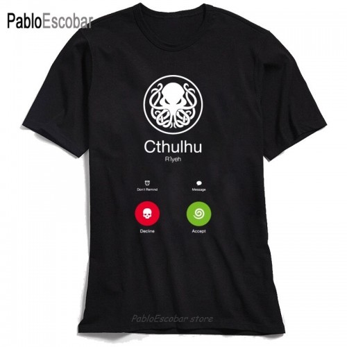 CALL OF CTHULHU T-shirt Novelty Designer T Shirt For Men 100% Cotton Tshirt Funny Summer Geek Tops Swag Steampunk Octopus Tees