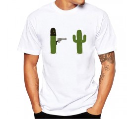 Cactus Funny Men Collar T Shirt Basic Casual T-shirt Men Short Sleeve Tshirt Men Funny Tumblr Graphic Elastic Tee Shirt