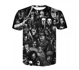 Freddy Jason Murderers Horror Movies 3D Printed T Shirts Men Women Fashion Casual Short Sleeve T Shirts IT Clown Funny Tee Tops