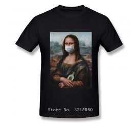 Mona Lisa Mask Parody Aesthetic Tshirts Vintage MICHELANGELO Art Funny T-Shirts for Men 2020 Popular T Shirt 100 Cotton