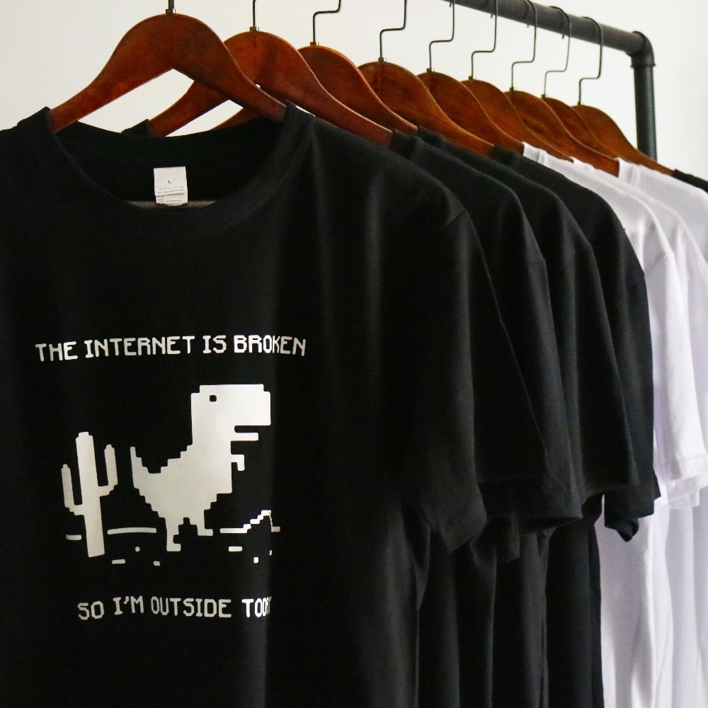 Internet-Is-Broken-T-Shirt-Nerd-Humor-Tshirts-100-Cotton-Black-White-Funny-Geek-Casual-Tops-Tee-Homme-EU-Size-32847060474